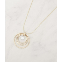 ビッグゆれるダイヤ調パーツスライダーネックレス