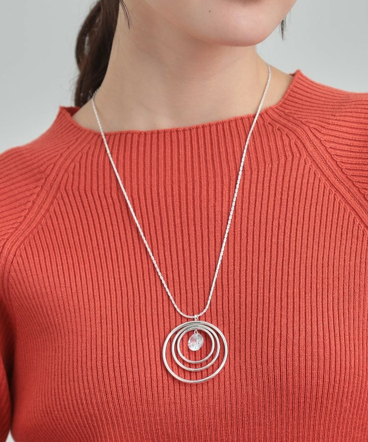 ビッグゆれるダイヤ調パーツスライダーネックレス1