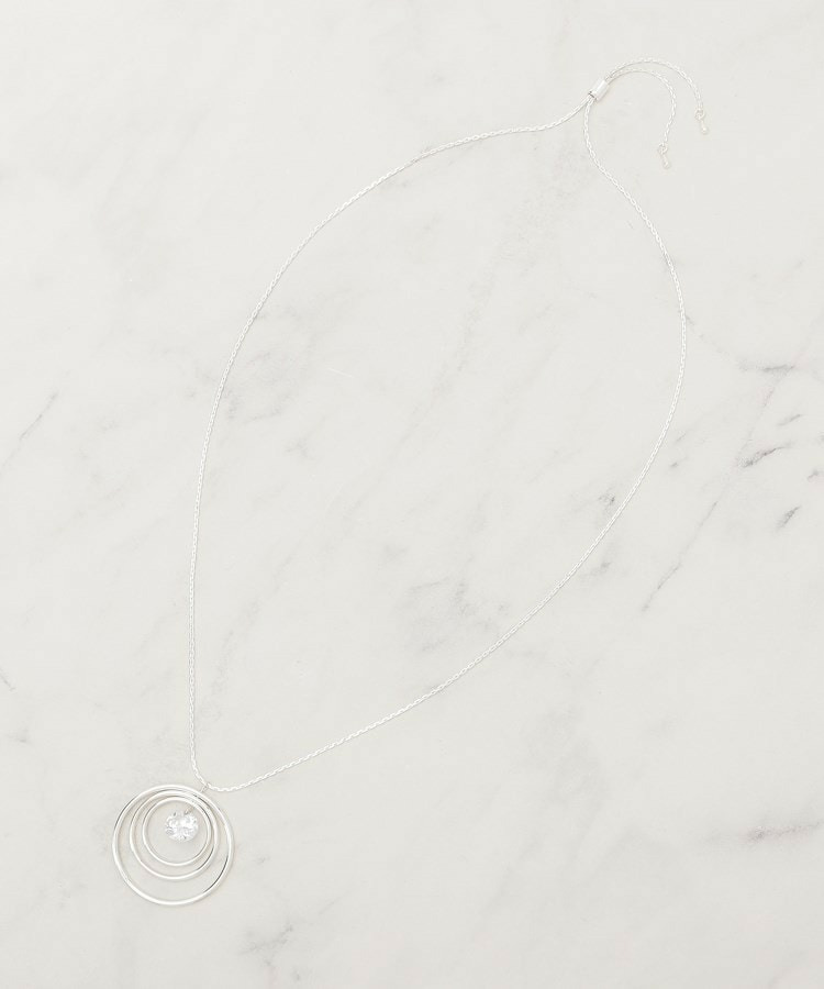 ビッグゆれるダイヤ調パーツスライダーネックレス3