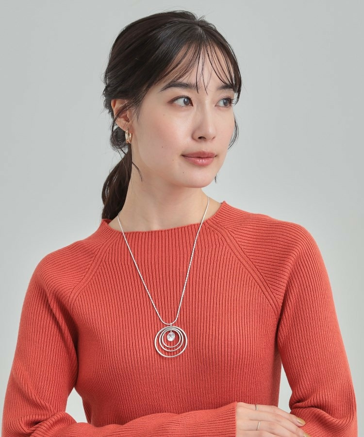 ビッグゆれるダイヤ調パーツスライダーネックレス5