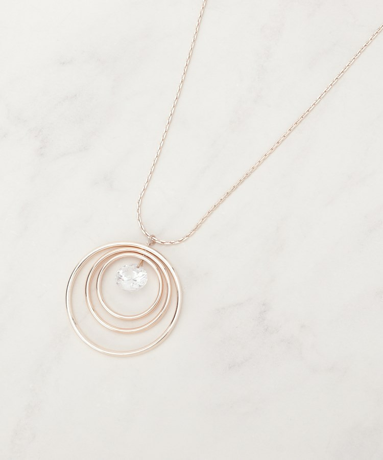 ビッグゆれるダイヤ調パーツスライダーネックレス1