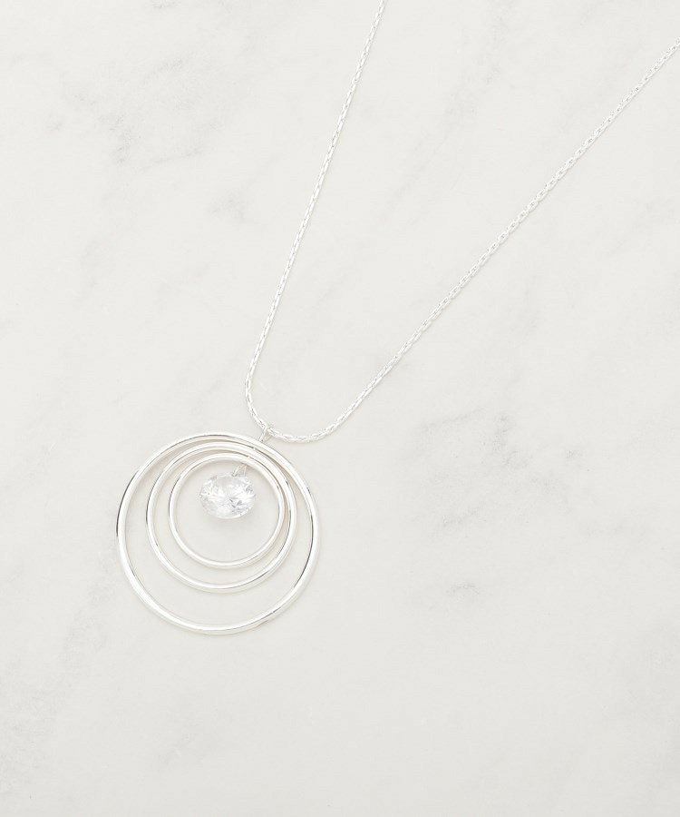 ビッグゆれるダイヤ調パーツスライダーネックレス1