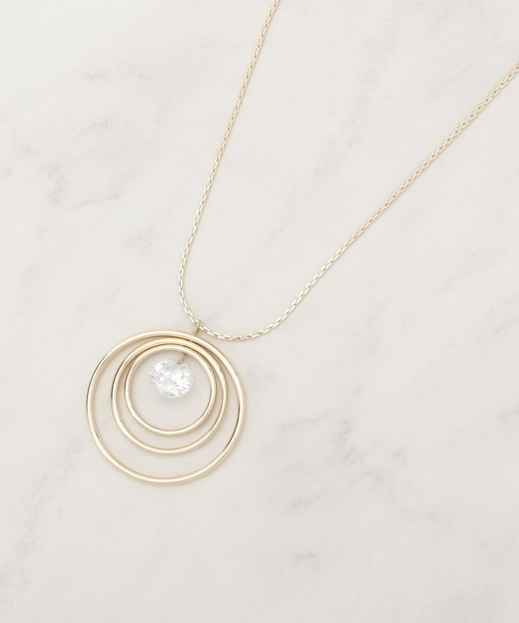 ビッグゆれるダイヤ調パーツスライダーネックレス1