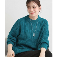 【洗える／毛玉レス】シンプルケーブル柄ニット