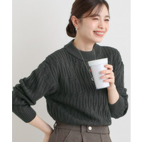 【洗える／毛玉レス】シンプルケーブル柄ニット