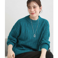 【洗える／毛玉レス】シンプルケーブル柄ニット