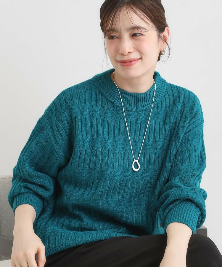 【洗える/毛玉レス】シンプルケーブル柄ニット1