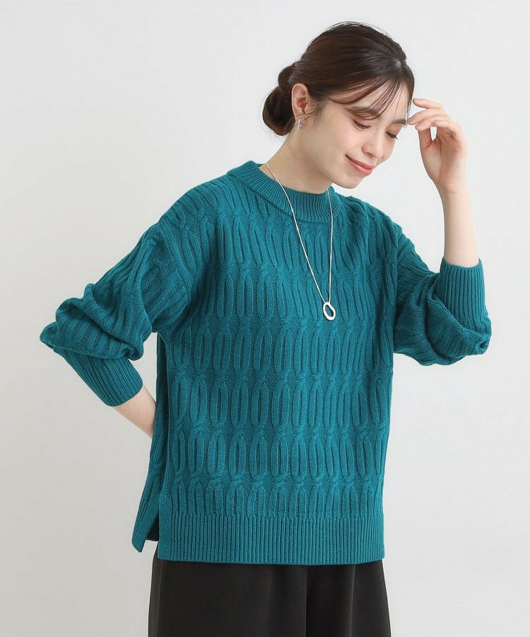 【洗える/毛玉レス】シンプルケーブル柄ニット11