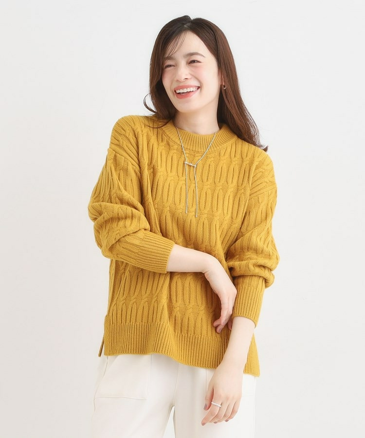 【洗える/毛玉レス】シンプルケーブル柄ニット14