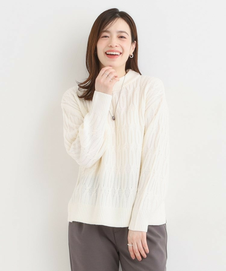 【洗える/毛玉レス】シンプルケーブル柄ニット2