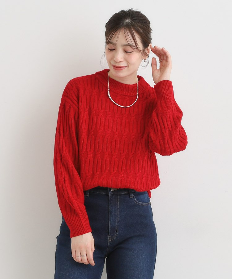 【洗える/毛玉レス】シンプルケーブル柄ニット22