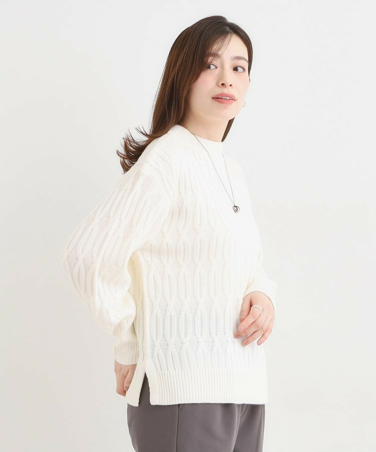 【洗える/毛玉レス】シンプルケーブル柄ニット3