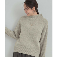 【S-LL】ほんのりラメで女性らしい ベロアモールモックネックニット