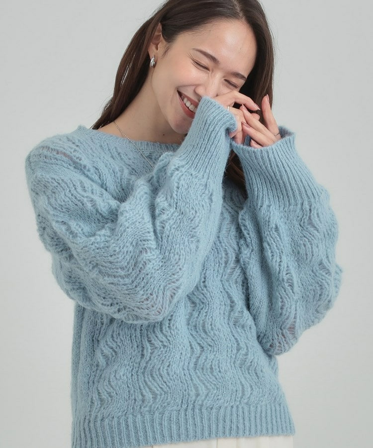 透かし編みニットトップス1