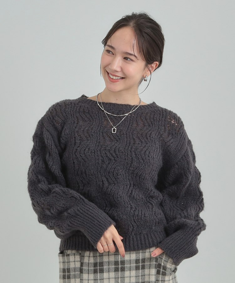 透かし編みニットトップス6