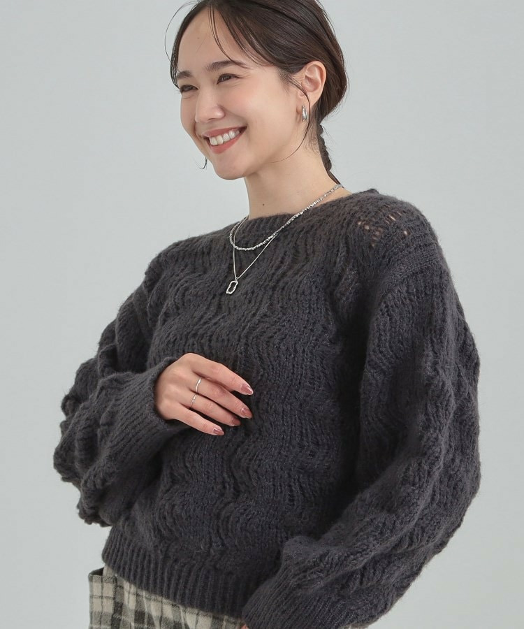 透かし編みニットトップス1