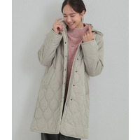 【撥水/フード取り外し可】冬に嬉しいこだわり満載 ひょうたん柄キルトコート