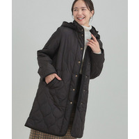 【撥水/フード取り外し可】冬に嬉しいこだわり満載 ひょうたん柄キルトコート