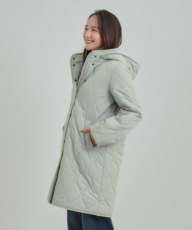 【撥水/フード取り外し可】冬に嬉しいこだわり満載 ひょうたん柄キルトコート10