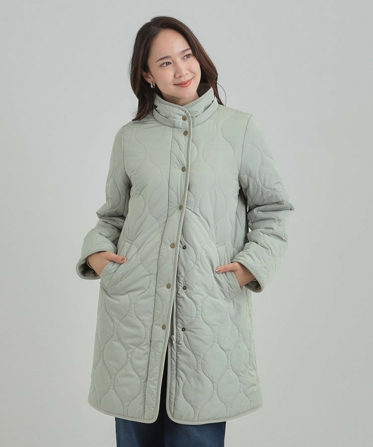 【撥水/フード取り外し可】冬に嬉しいこだわり満載 ひょうたん柄キルトコート11