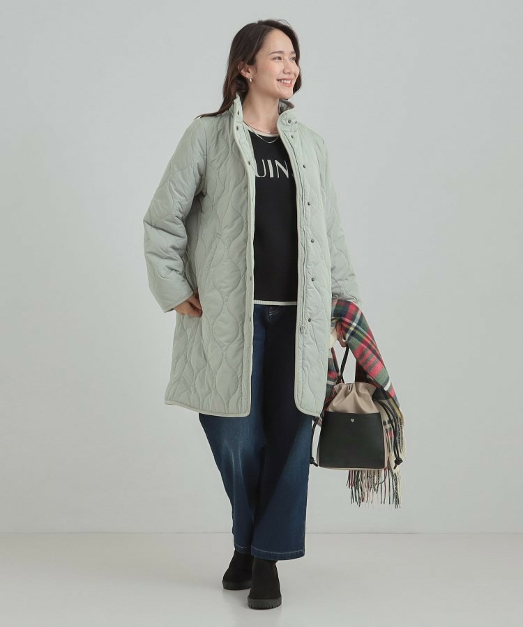 【撥水/フード取り外し可】冬に嬉しいこだわり満載 ひょうたん柄キルトコート14