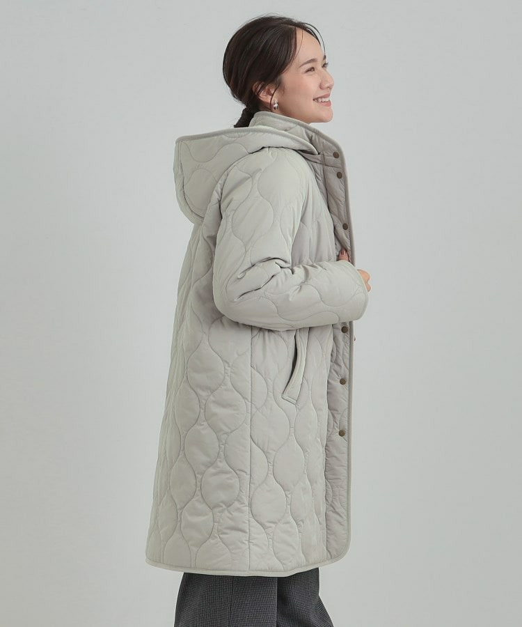 【撥水/フード取り外し可】冬に嬉しいこだわり満載 ひょうたん柄キルトコート17