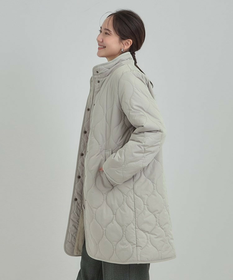 【撥水/フード取り外し可】冬に嬉しいこだわり満載 ひょうたん柄キルトコート19