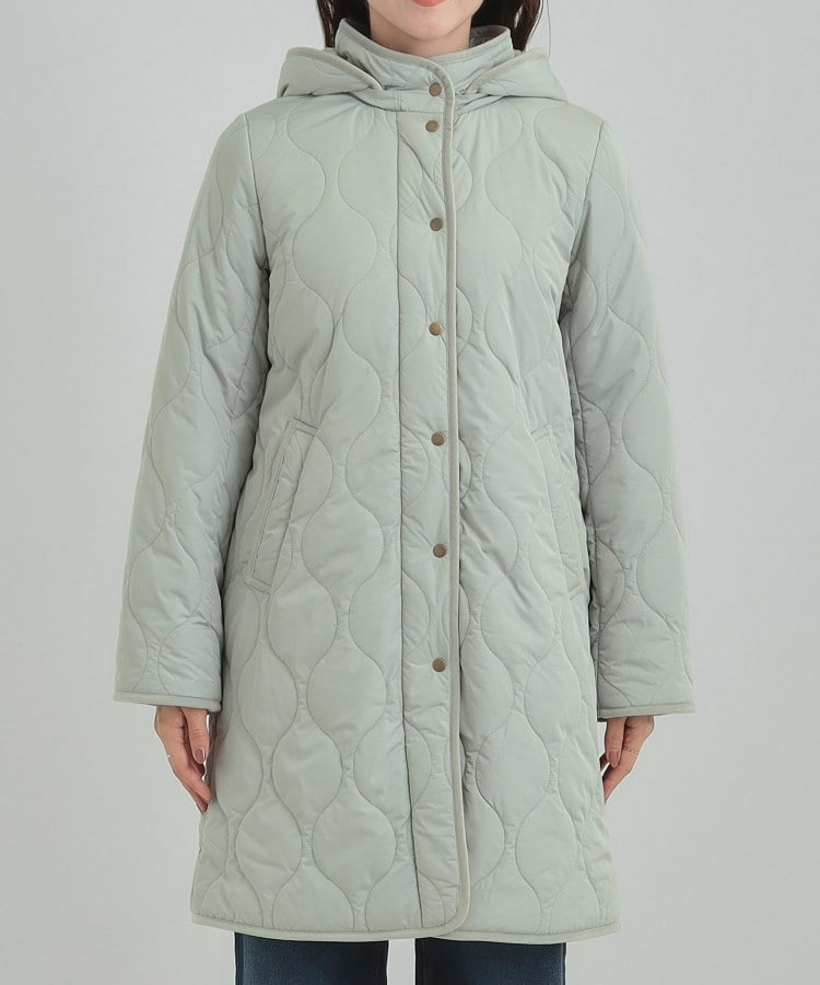 【撥水/フード取り外し可】冬に嬉しいこだわり満載 ひょうたん柄キルトコート23