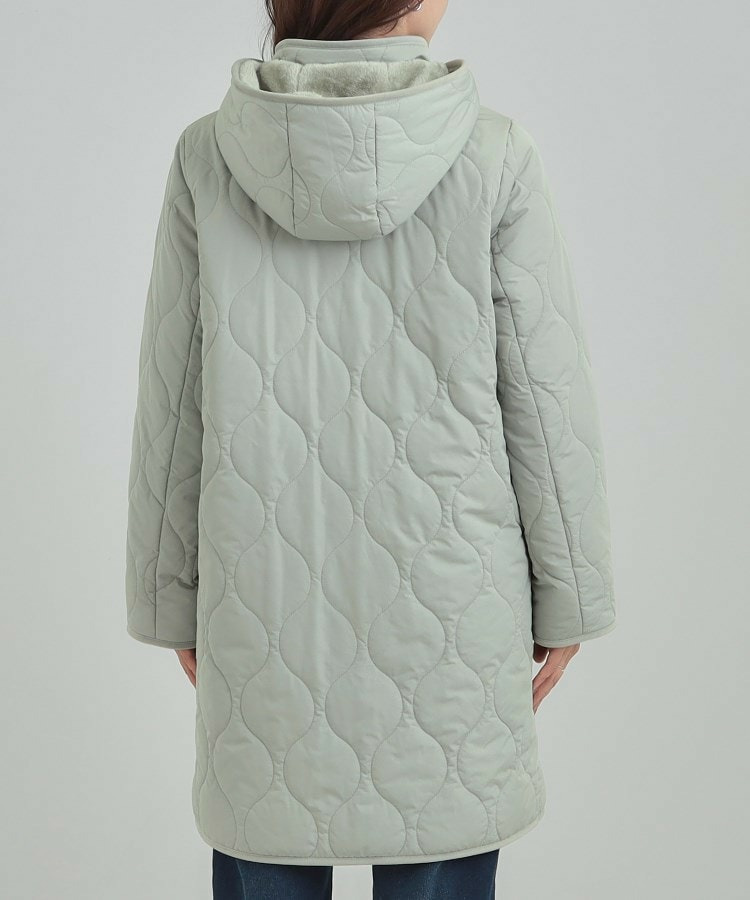 【撥水/フード取り外し可】冬に嬉しいこだわり満載 ひょうたん柄キルトコート25