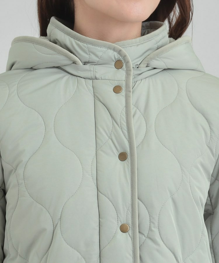 【撥水/フード取り外し可】冬に嬉しいこだわり満載 ひょうたん柄キルトコート26