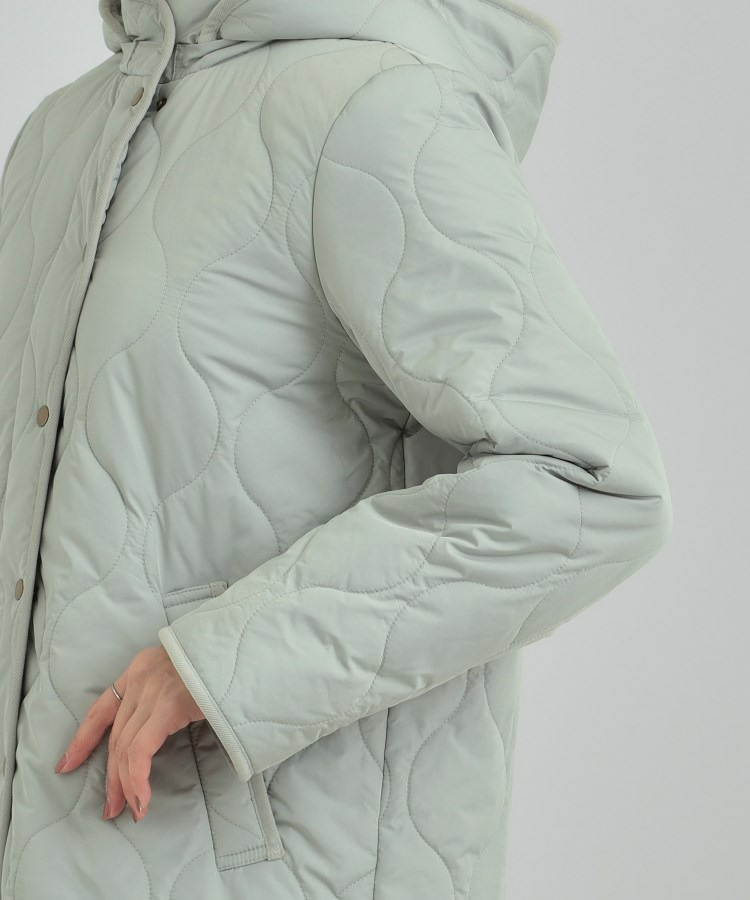 【撥水/フード取り外し可】冬に嬉しいこだわり満載 ひょうたん柄キルトコート27