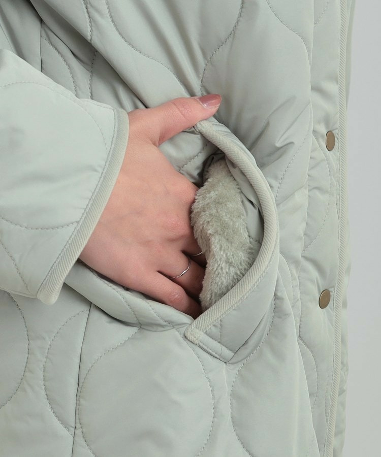 【撥水/フード取り外し可】冬に嬉しいこだわり満載 ひょうたん柄キルトコート30