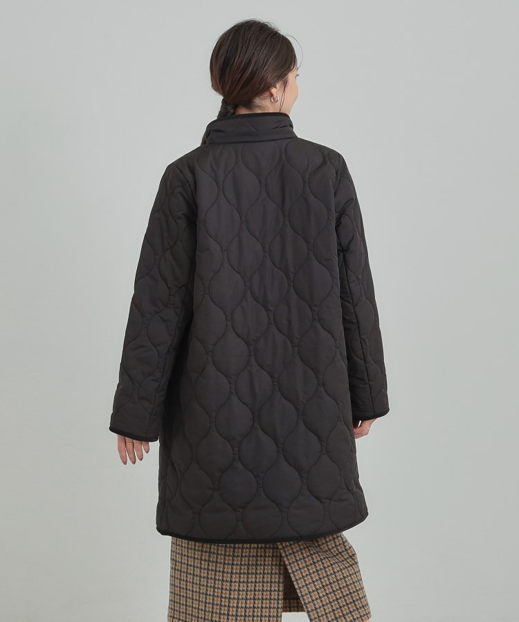 【撥水/フード取り外し可】冬に嬉しいこだわり満載 ひょうたん柄キルトコート5