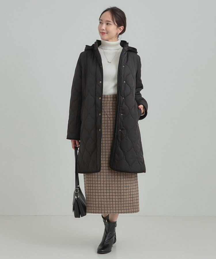 【撥水/フード取り外し可】冬に嬉しいこだわり満載 ひょうたん柄キルトコート6