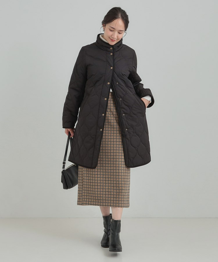 【撥水/フード取り外し可】冬に嬉しいこだわり満載 ひょうたん柄キルトコート7