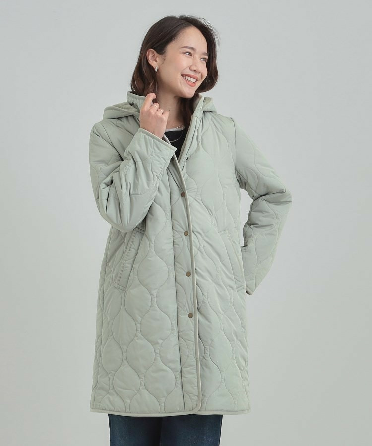 【撥水/フード取り外し可】冬に嬉しいこだわり満載 ひょうたん柄キルトコート9