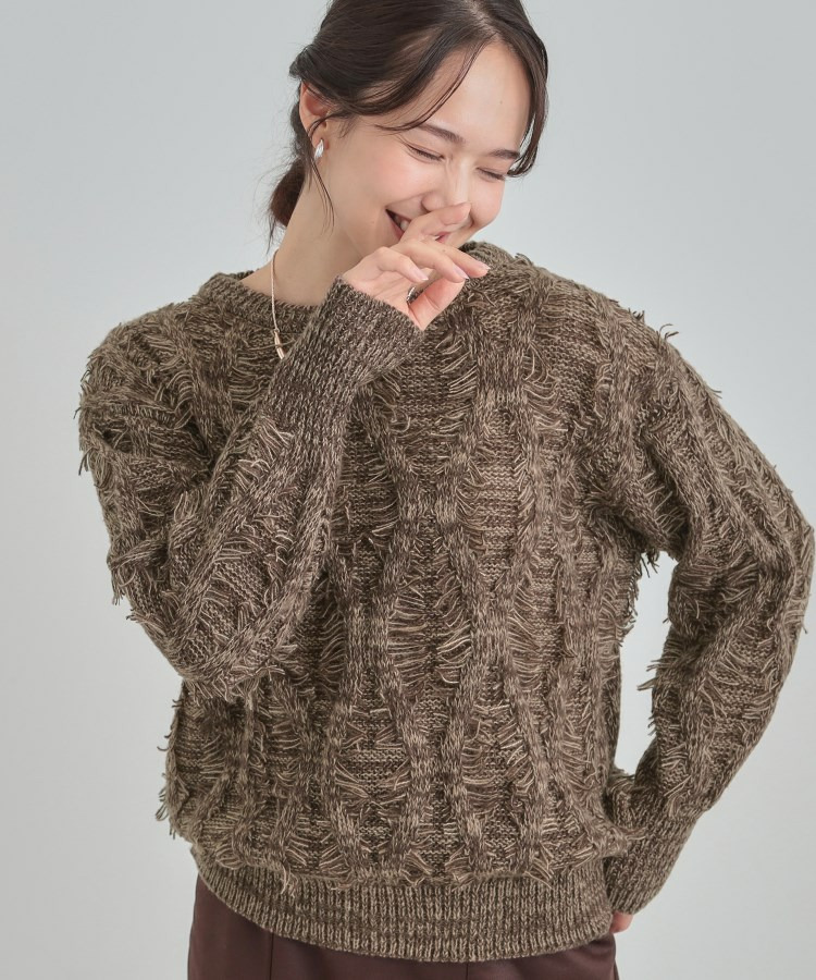 ゆるシルエットがこなれ見え フリンジニット1