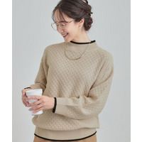 【洗える/毛玉レス】ダイヤ柄ゆるニット