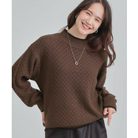 【洗濯機可/毛玉レス】配色がアクセント ダイヤ柄ゆるニット