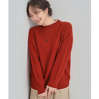 【洗える/毛玉レス】ダイヤ柄ゆるニット