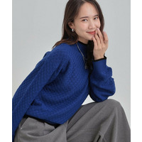 【洗える/毛玉レス】ダイヤ柄ゆるニット