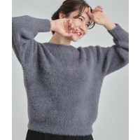 【S-LL】きらっと華やか ふんわりラメフェザーニット