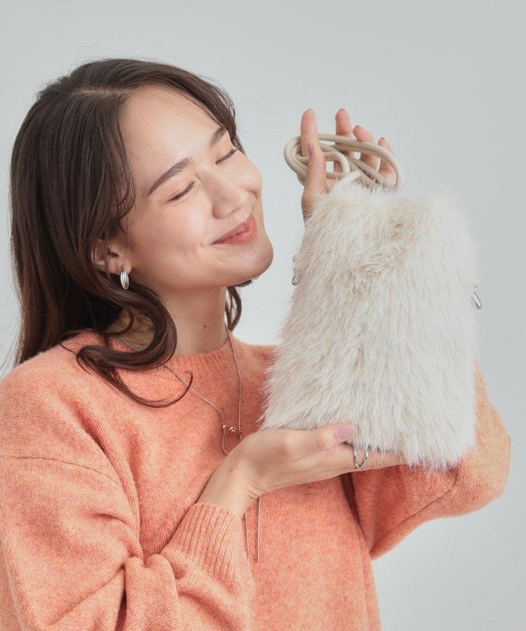 ラメ入りファーミニショルダーバッグ1