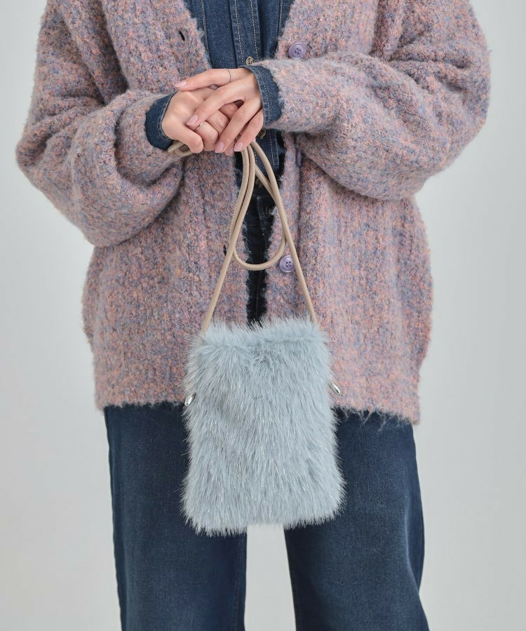 ラメ入りファーミニショルダーバッグ1