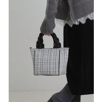 フリルハンドルツイードトートバッグ