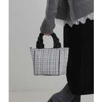 フリルハンドルツイードトートバッグ