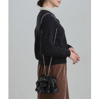 スパンコールフリル巾着ショルダーバッグ