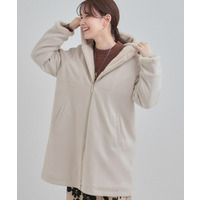 【S-LL】マットな色味が大人な雰囲気 スエード調フードコート