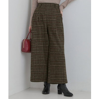 【あったか】チェック柄ワイドパンツ