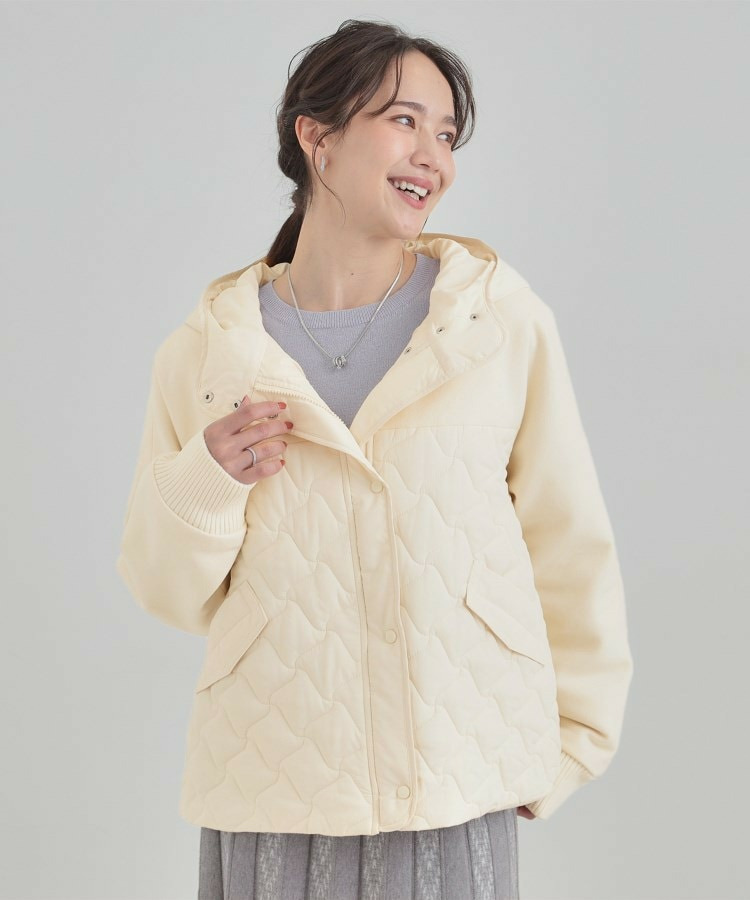 異素材キルトフードブルゾン2